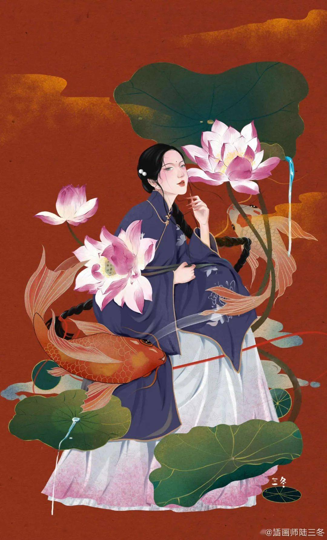 她们画的花都成精了,美得个性鲜明,无需讨好,一年的头像和壁纸都被