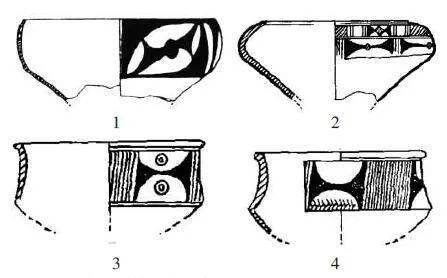 庙底沟型彩陶平面图图片