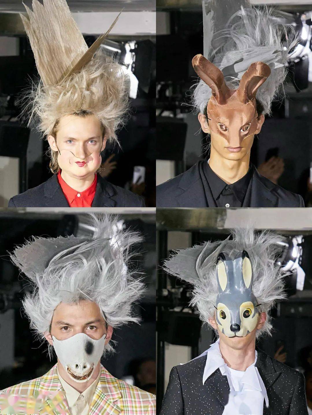 鸟窝般的发型逗趣表情的面具各种独特剪裁来自川久保玲的另类朋克