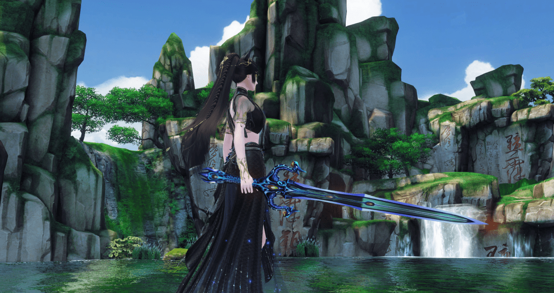 剑起剑落,快意恩仇便如暗夜里行侠的潇洒剑客少女身着墨衣,手执此剑周