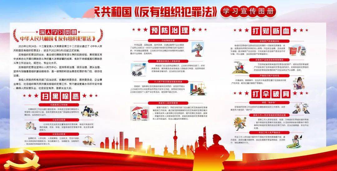 海报丨《中华人民共和国反有组织犯罪法》——依法扫黑除恶 建设平安