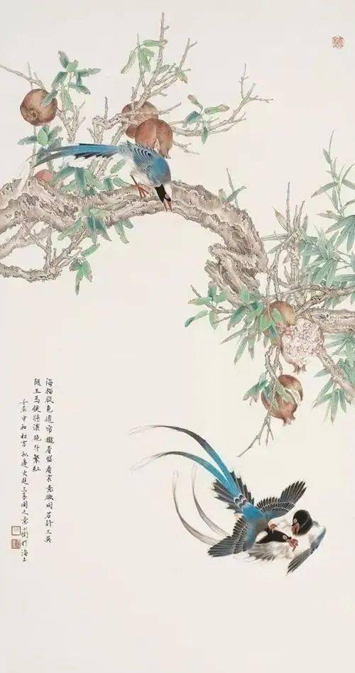 看他的工笔花鸟画如春天邂逅在百花间!_吕大卫_作品_传统