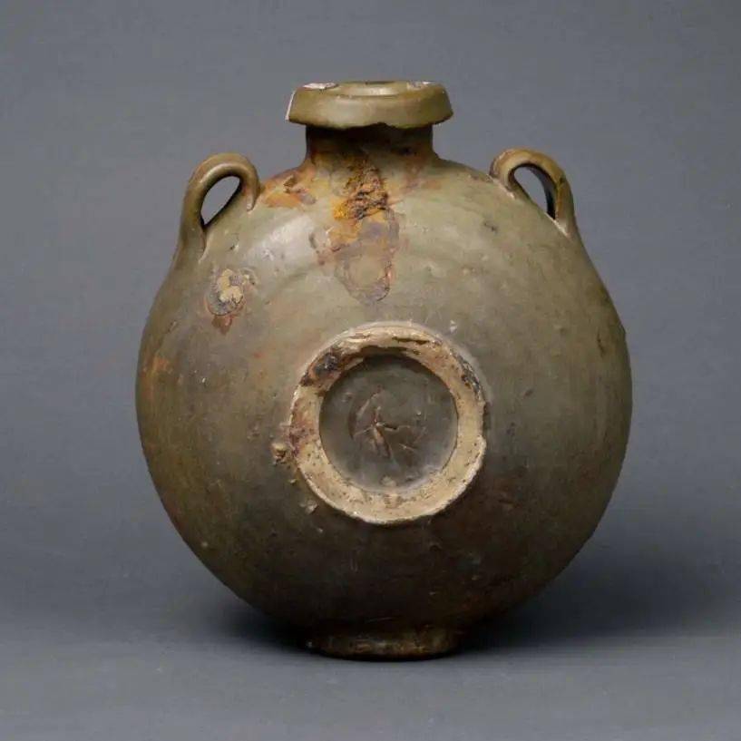 褐釉瓷扁壶武威塔尔湾遗址出土西夏瓷器釉色主要以黑(褐),白釉为主,也