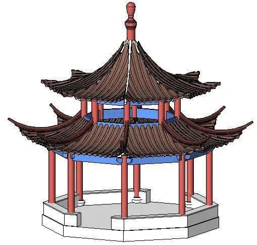 bim某古建筑亭子revit建模过程