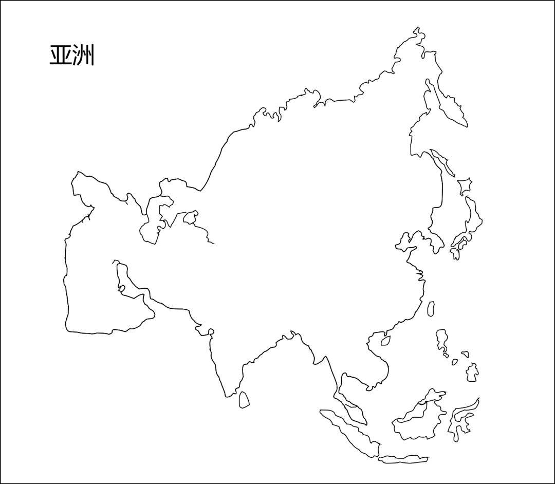 亚洲地图空白图片