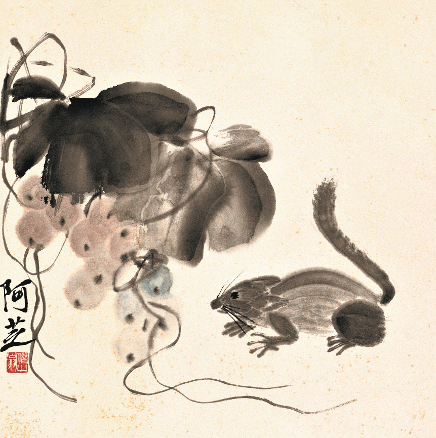 齐白石画葡萄真入味