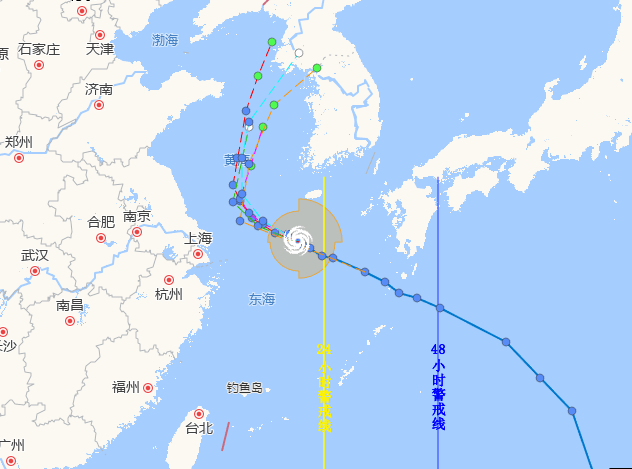 截至7月30日10時颱風最新位置及路徑與7月29日20時的颱風位置相比較