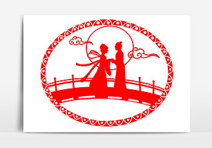 牛郎织女剪纸(16:00-17:00):男女嘉宾抽签,两人一组,合作完成牛郎织女