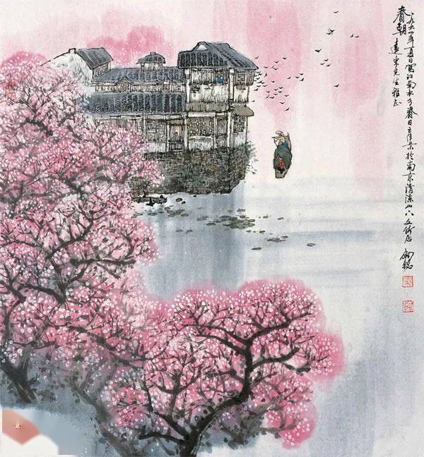 新金陵画派画家秦剑铭的山水画作品_波罗蜜_般若_书画