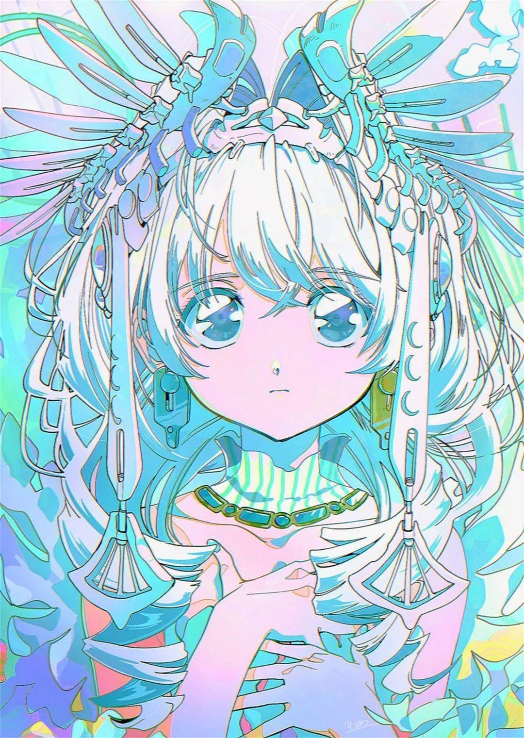 【画集收录】古早画风真的太爱了!太喜欢这种有年代风格的大眼睛了!_