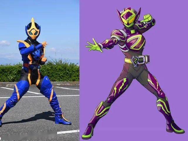 骑士的简洁与平成骑士的帅气,紫色护甲上面布满疤痕一样的绿色纹路