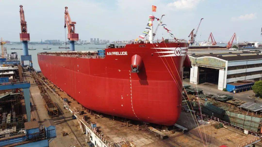 中船澄西为aston船东建造的82000吨散货船顺利下水_公司_船台_高温
