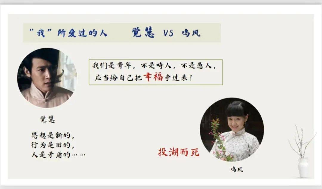 预设:生:觉慧有好的一面:是高家的三少爷,他同情仆人的命运,常常与