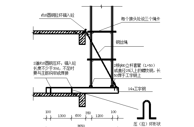悬挑架工字钢规范图片