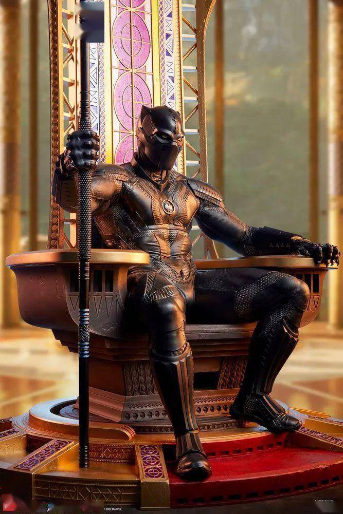 姿势霸气,pcs推出游戏版黑豹雕像_细节_王座_部分