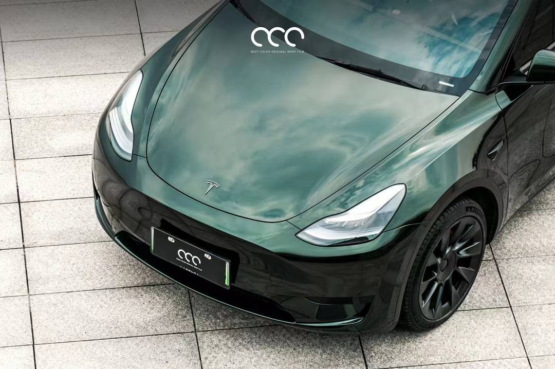 特斯拉model y 漫彩改色膜 pet祖母石绿典藏版,贵族复古风的调调_全国
