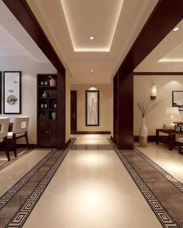 30个新中式走廊设计方案_过道_吊顶_空间