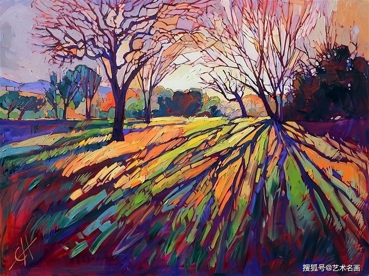 大色块艳丽的油画风景,看起来真享受|艾琳·汉森 (erin hanson)_艺术