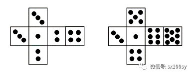 标准骰子六面展开图图片