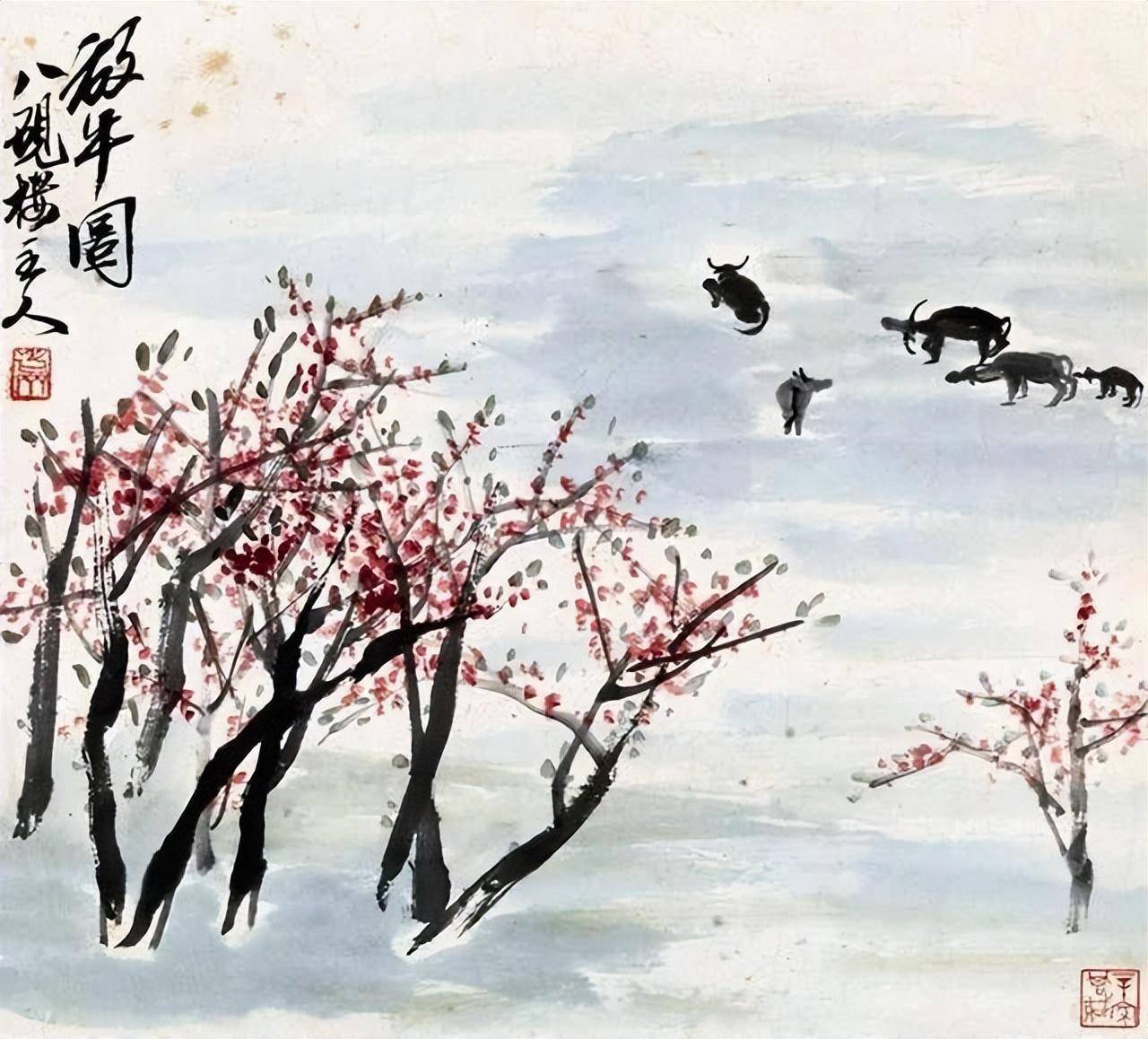 如何鉴定齐白石山水《放牛图》,中国齐白石书画院院长汤发周说,看牛的
