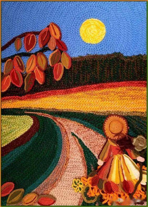 如果把钩针当成了画笔,毛线当成了颜料,勾勒出来的立体画你会喜欢吗?