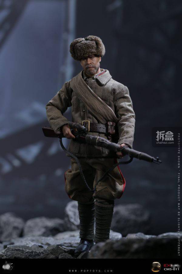 poptoys 苏军狙击手 大金牙 瓦西里 1/12可动人偶 6寸兵人_粮袋_莫辛