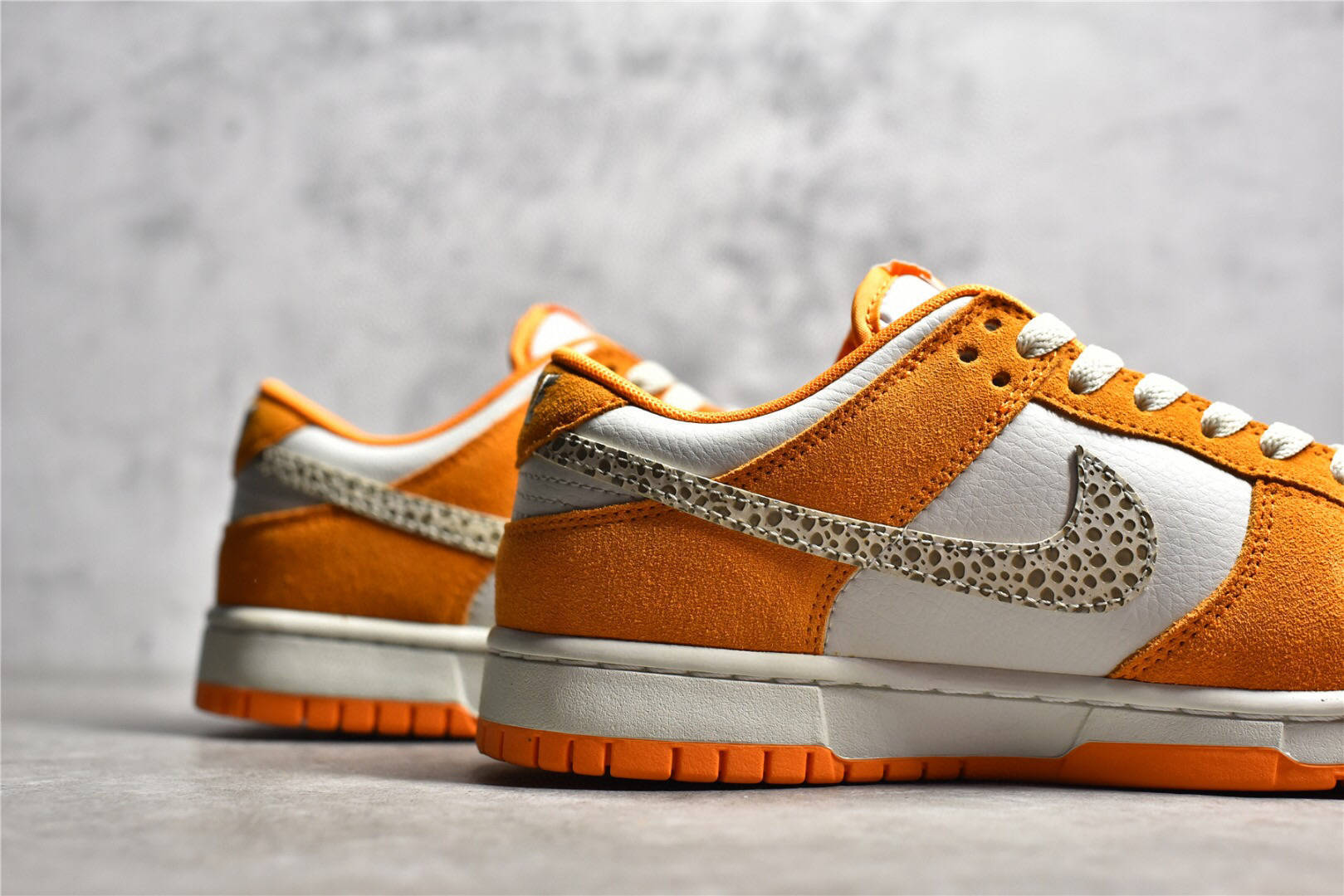 耐克nikedunk low safari swoosh 狩猎风豹纹钩白橙运动鞋_橙色_部分