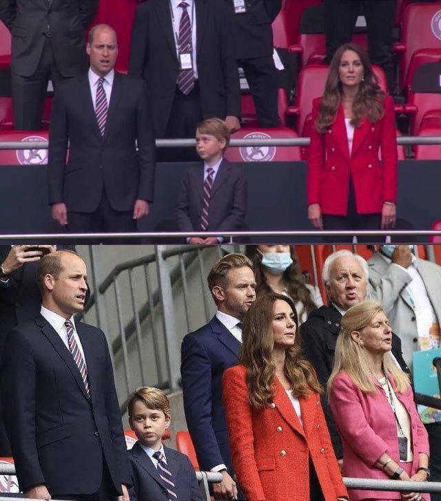 7岁乔治小王子观战欧洲杯,首次穿西装打领带,唱国歌表情引热议_英格兰