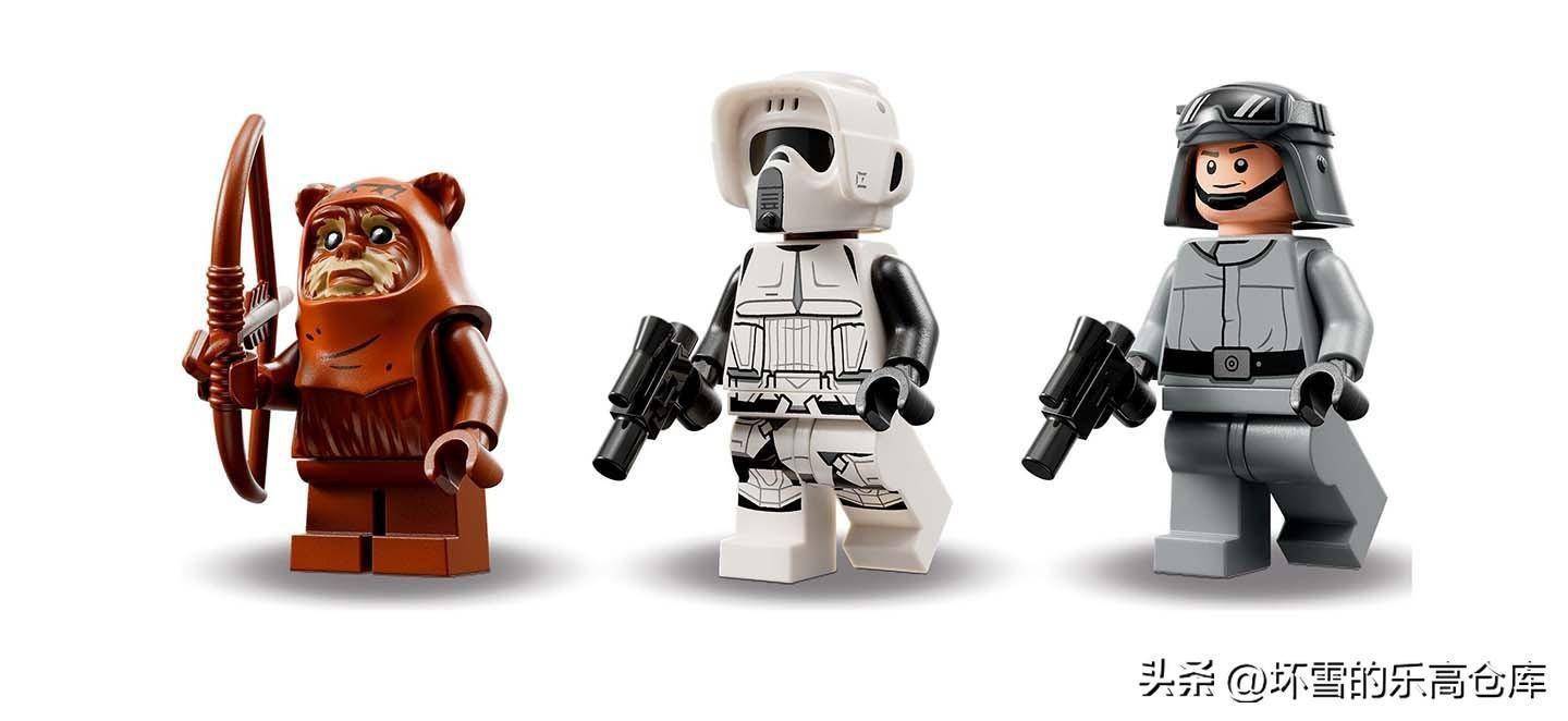 套内共附属了3个人仔,伊沃克人wicket与75238中的造型有所区别,围巾上