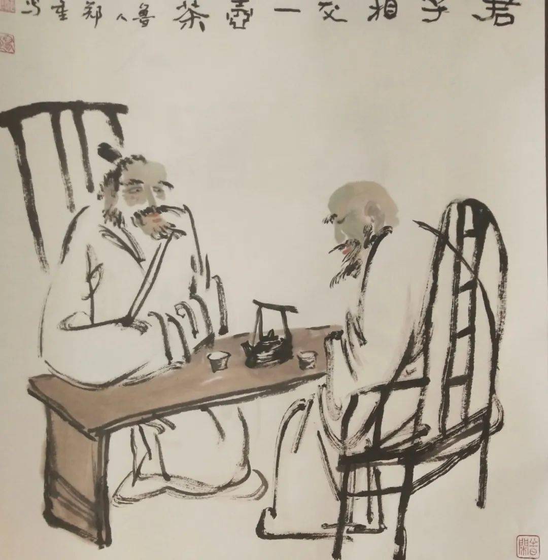 纵情挥洒天地宽——郑重国画作品_人物画_大写意_线条