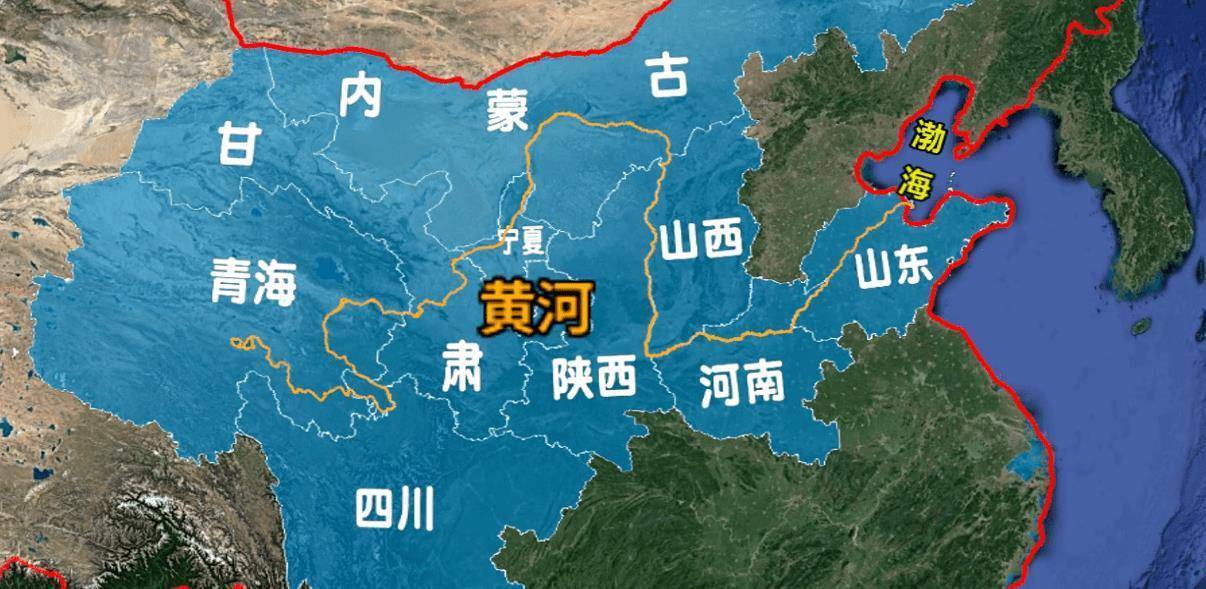 四川,甘肅,寧夏,內蒙古,陝西,山西,河南和山東這9個省,而渤海是黃河的