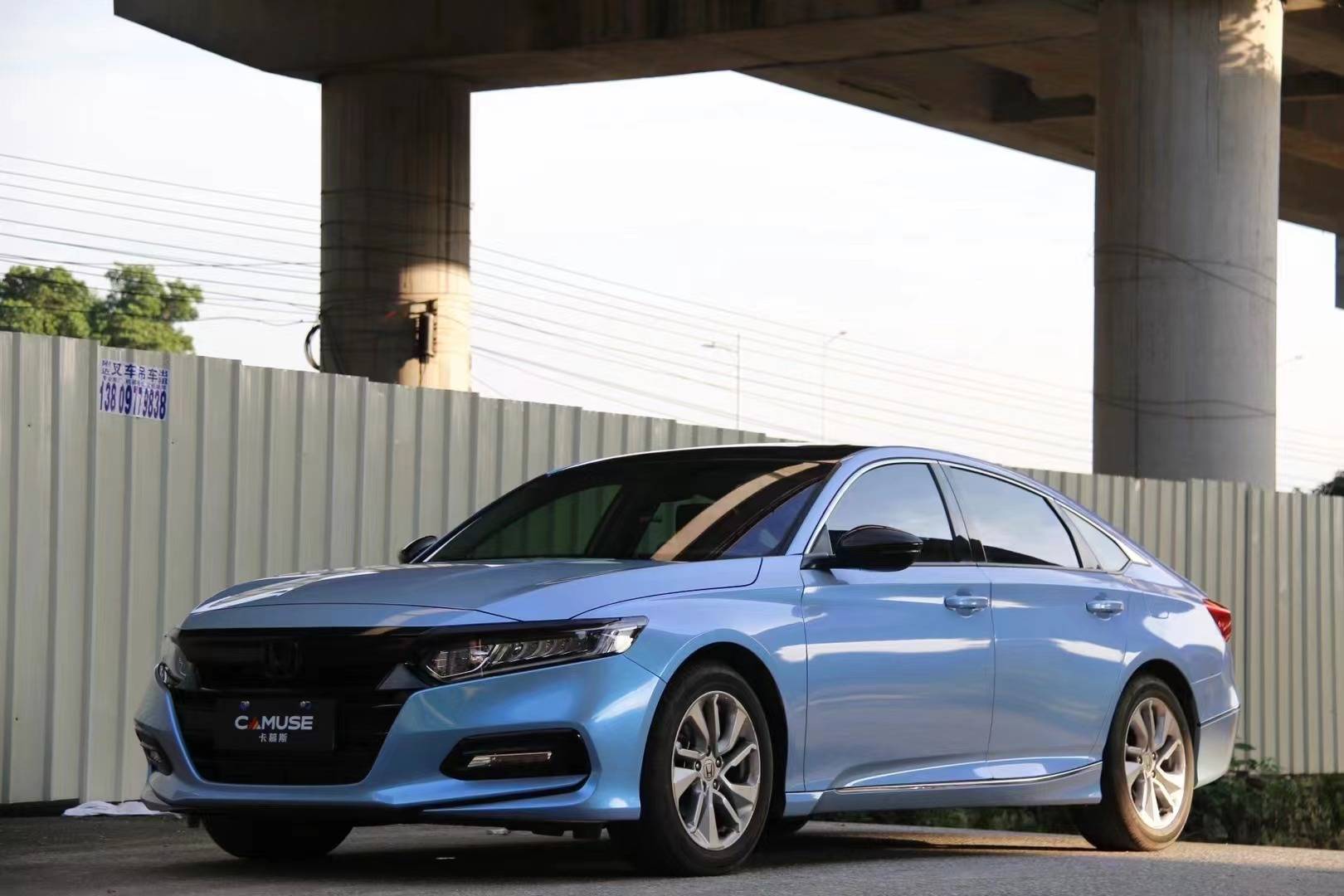 卡慕斯改色膜本田-梦幻灰魅蓝,哑光膜面质感十分显高级_魅蓝_质感