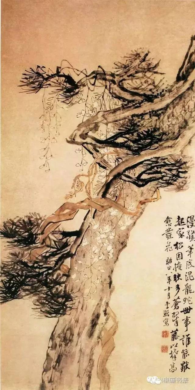 【国画经典】这位怪杰教你如何画松,太老辣啦!_松图_变化_写意