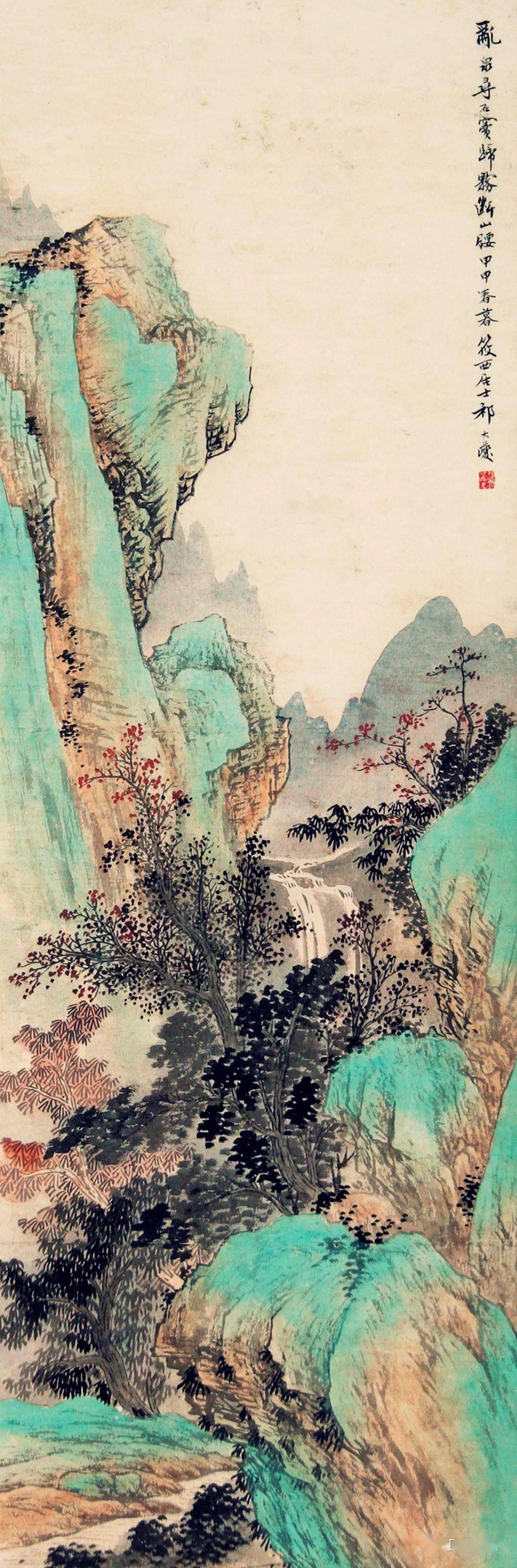 欣赏祁大夔海派山水30幅_高清_经典_祁昆
