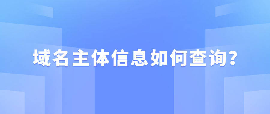 如何查询域名主体信息？