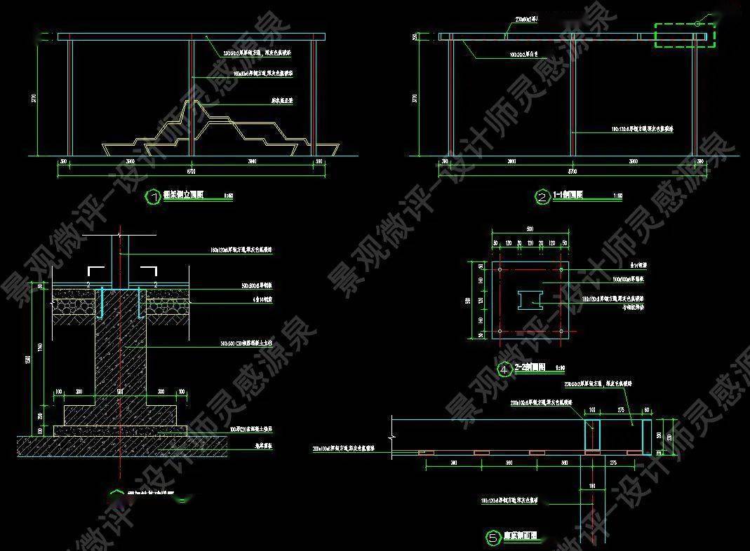 广场连廊等现代城市绿地广场景观节点施工图资料版本:cad版 全套施工