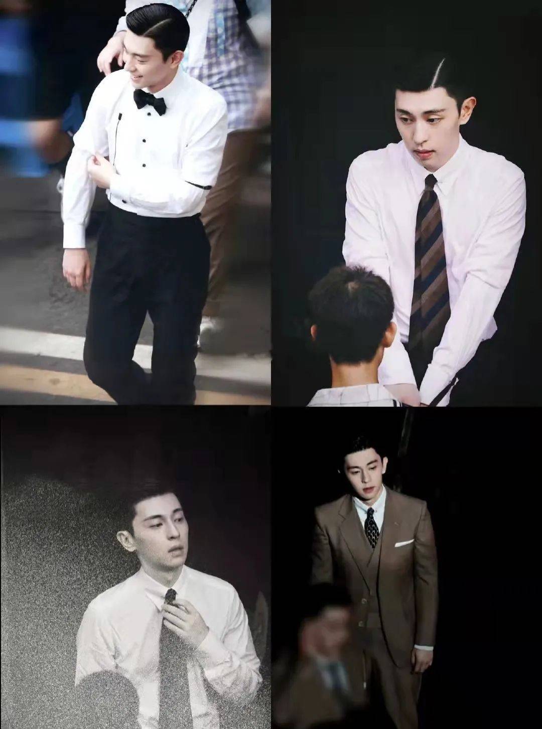 精英感和睿智形象不过这偏分的背头造型真的很暴露邓伦的五官缺陷啊