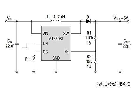 mt3608l 25a,高效的12mhz电流模式升压转换器