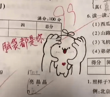 00后男老师批卷走红,自创"调皮"表情包,家长看后爱不释手_考试_态度