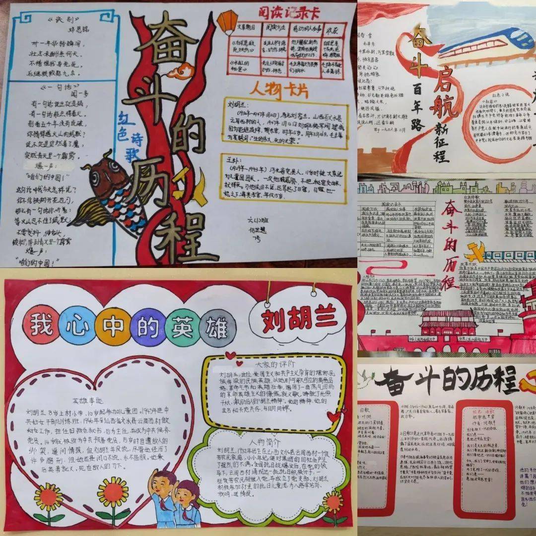组的老师聚焦主题 "奋斗的历程",让孩子们制作一份"奋斗的历程"手抄报