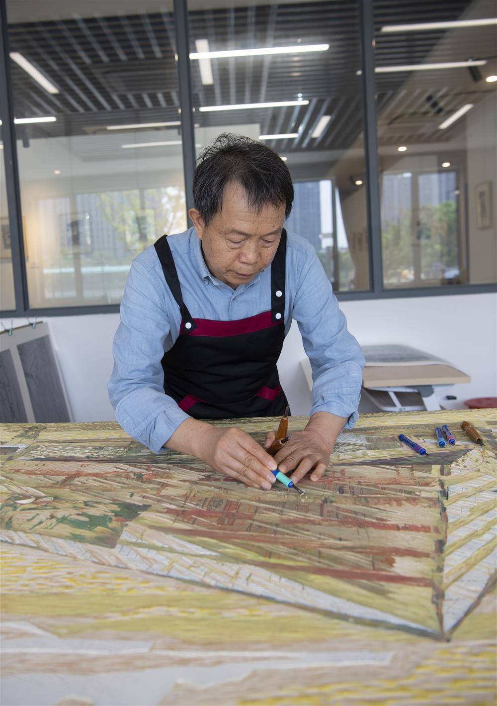 一幅画里的非凡十年|上海图书馆东馆:与时代同行,从阅读到悦读_金祥龙_浦东_画面