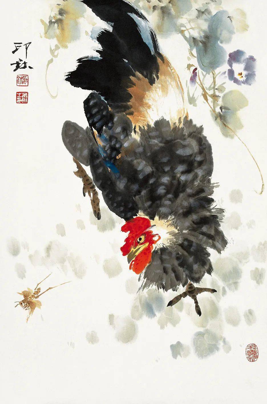 萧朗画鸡:雄鸡赳赳, 母鸡柔柔_先生_公鸡_笔下