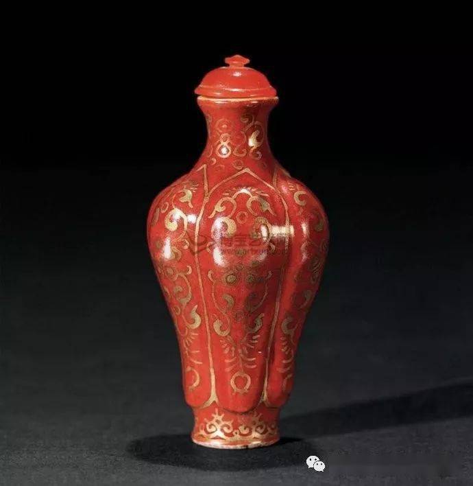 老的珊瑚红釉描金瓷器也很美，不妨看看_搜狐网