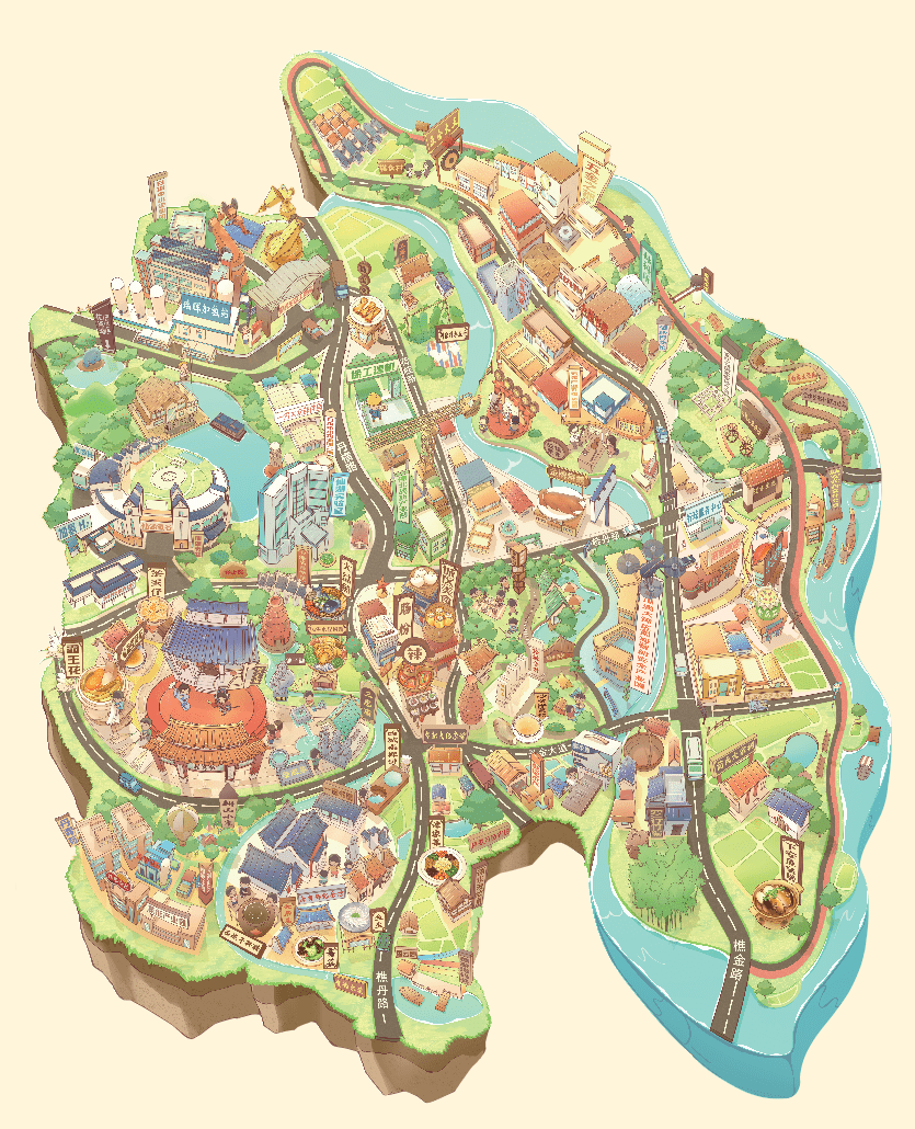 「活力丹灶」手绘地图上线啦!拿着它玩转国庆→_书屋_有为_水道