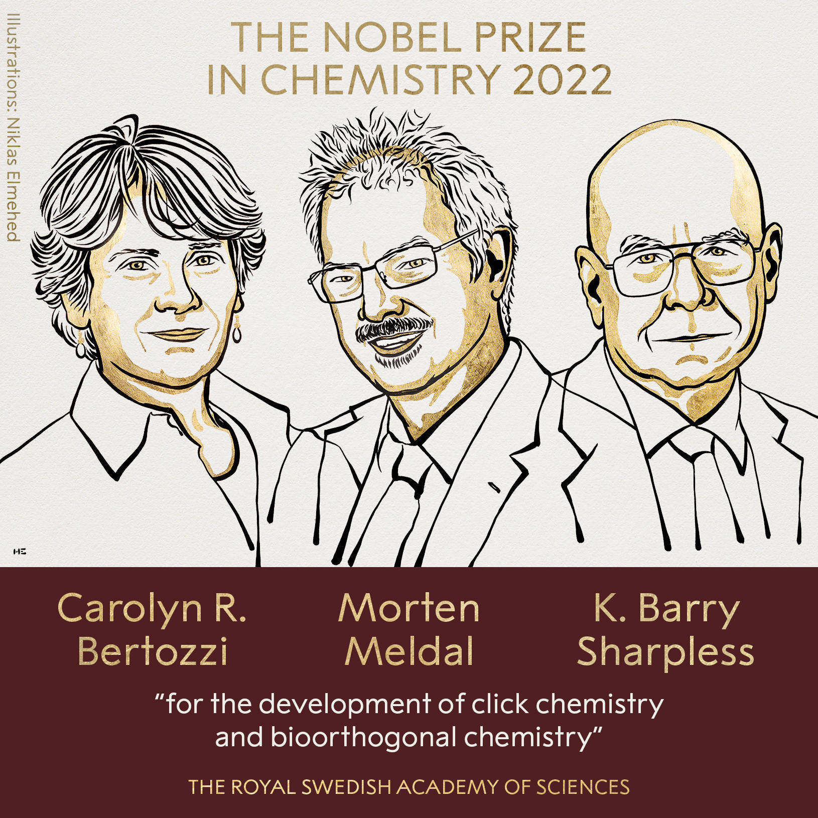 三名科学家分享诺贝尔化学奖，其中一位第二次获奖