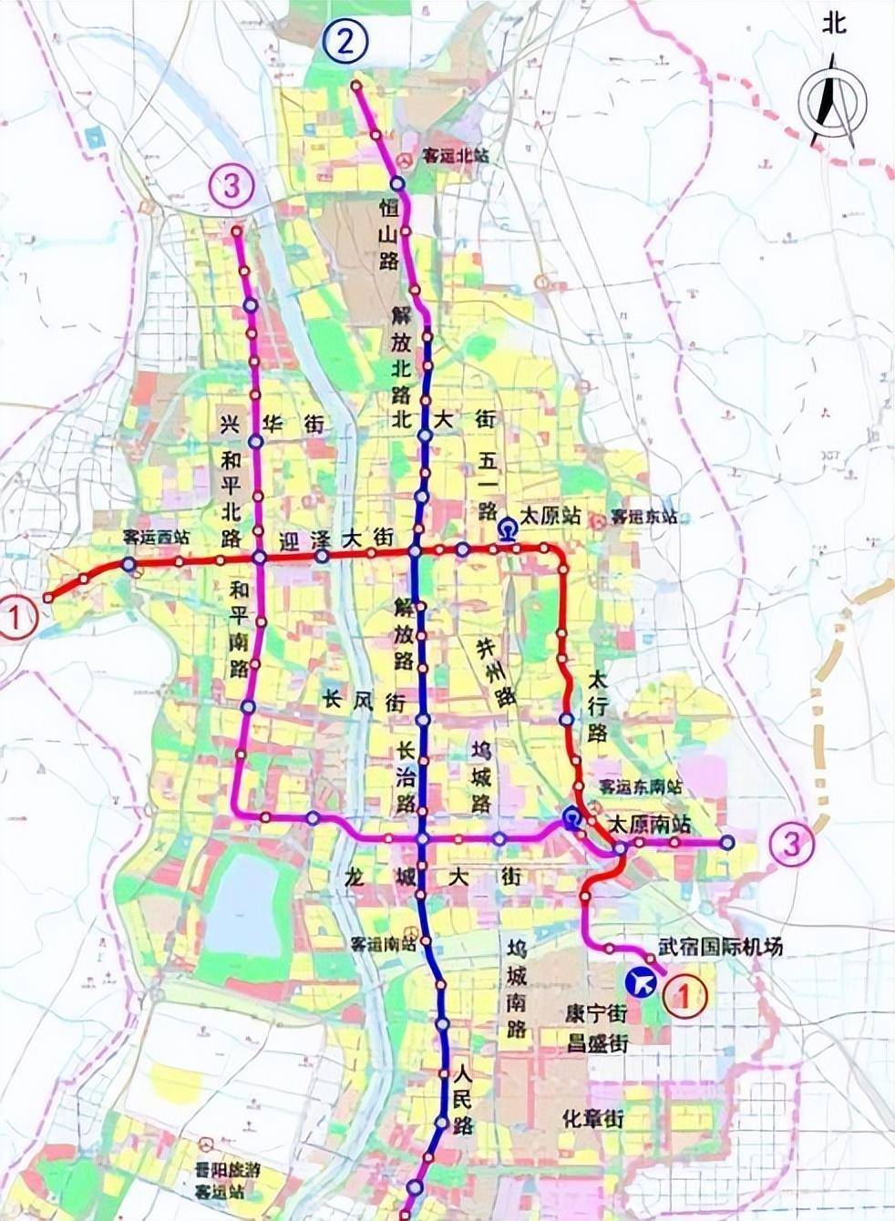 太原地铁站线路图图片