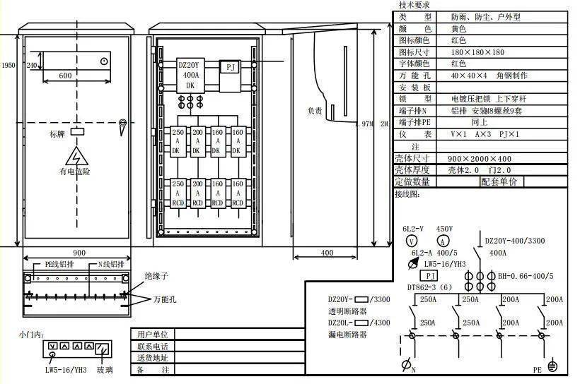 三级箱配线图图片