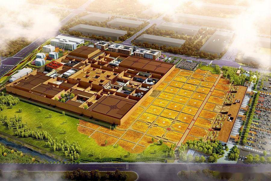 一尊215立方黄土垒起的雕塑 在戏剧幻城特别的地坑院