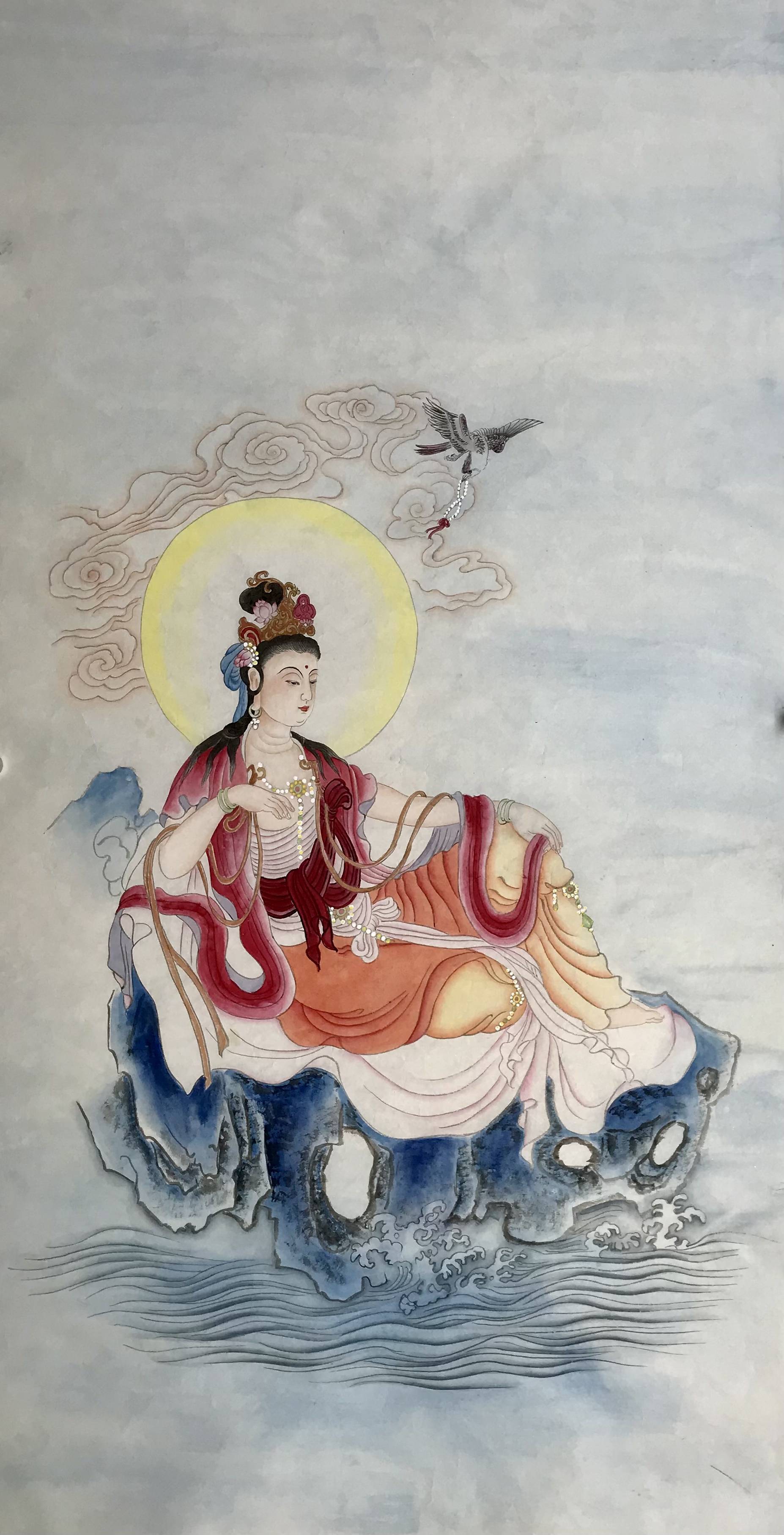 大红袍艺术家 郭铭璐的人物画_观世音_菩萨_cm