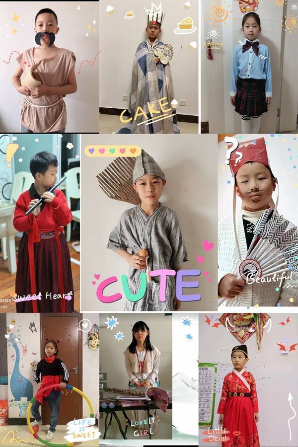 角色,利用10月14日周五下午线上班会课开展了"书中人物我扮演"读书